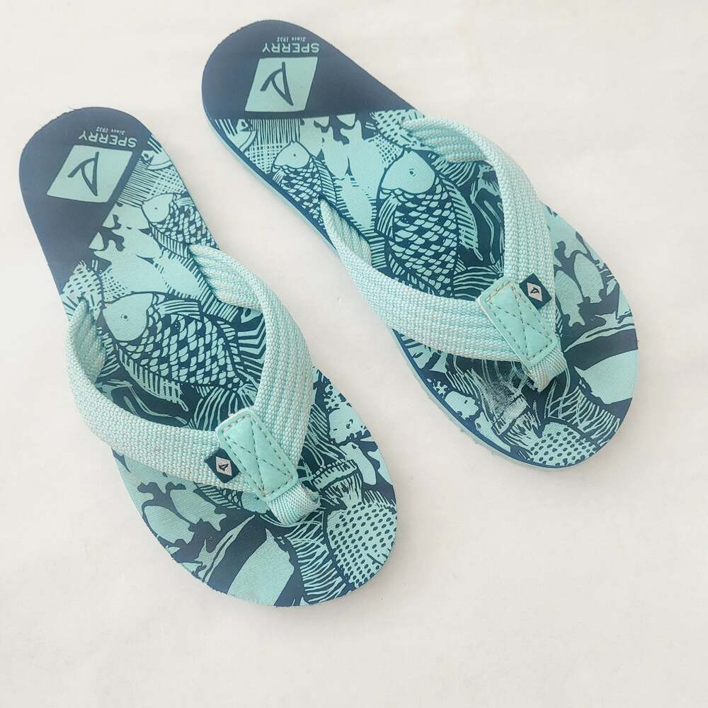 Sperry flip flops size 13 youth